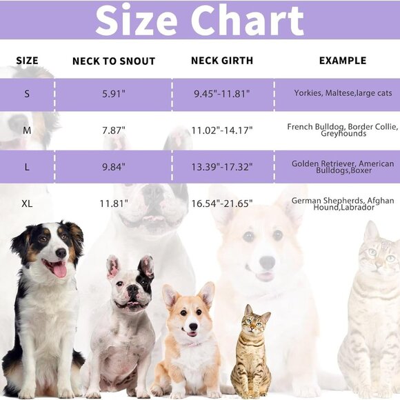 ALFIE Flower Recovery Collar Neck Cone Purple for Dogs and Cats XL NWOT - Picture 2 of 6